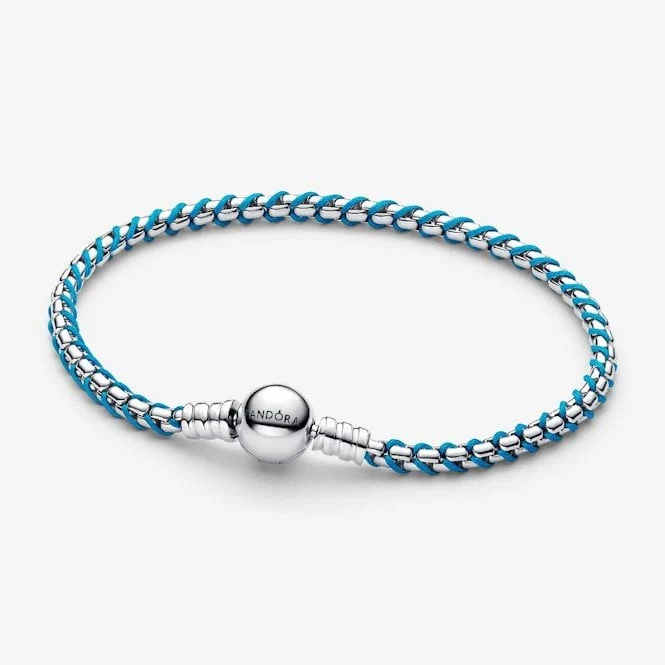 Blue Cord Box Chain Bracelet, 23cm