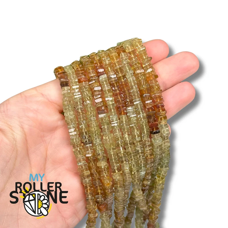 5A Grossular Granat Quadrat Heishi Perle