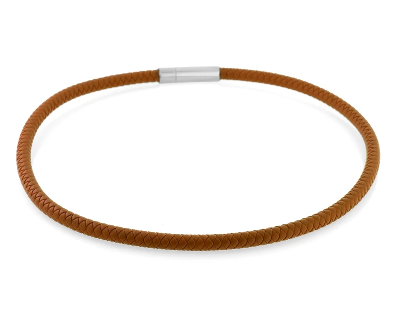 HALSKETTE 6MM KAUTSCHUK BRAUN HERREN MÄNNERKETTE GESCHENK FÜR DEN MANN