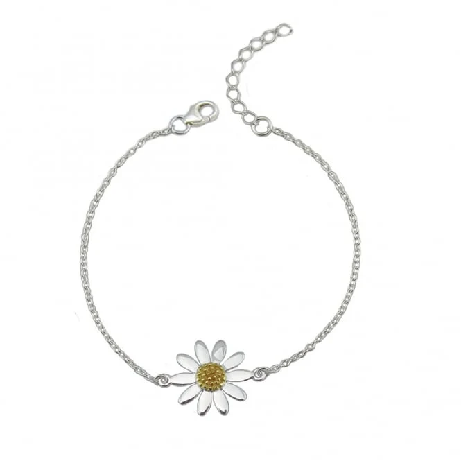 Silver & Gold Daisy Chain Bracelet, 19cm