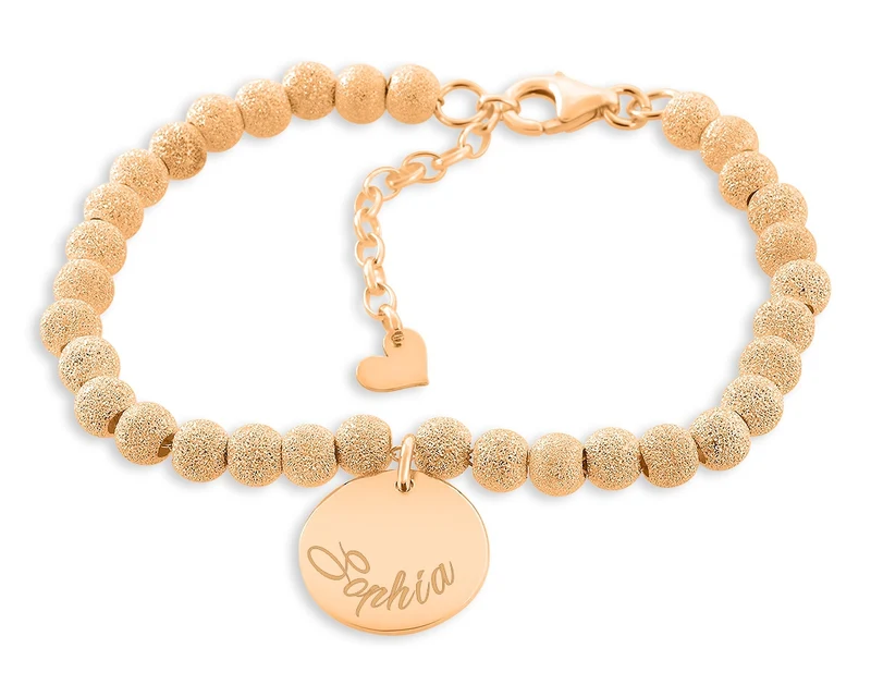 ARMBAND MIT PERLEN, KUGELARMBAND ROSÉ VERGOLDET, SCHMUCK