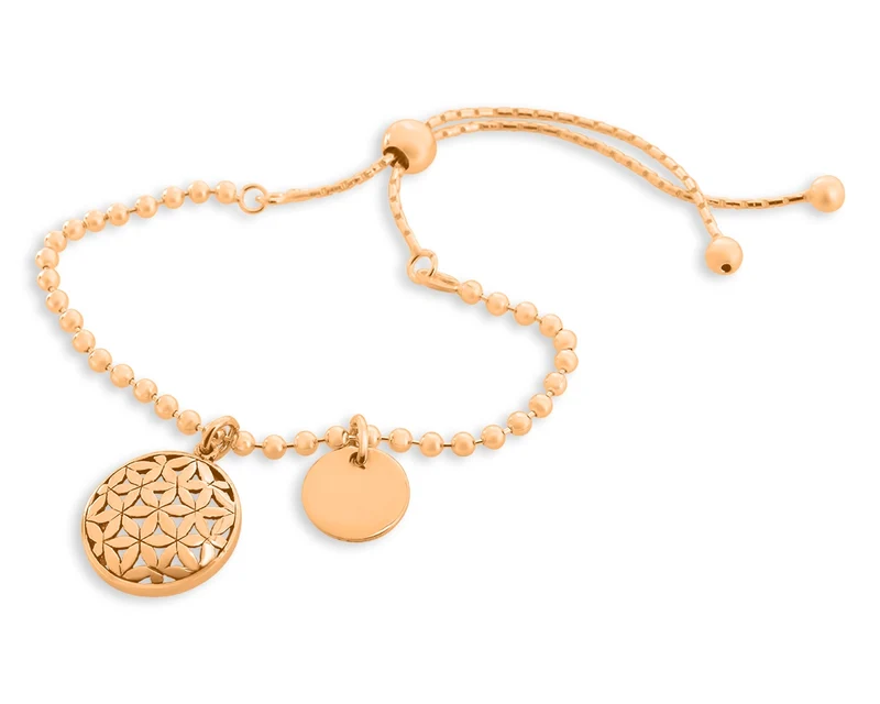 GRAVURSCHMUCK, BLUME DES LEBENS ROSÉ VERGOLDET, ARMBAND