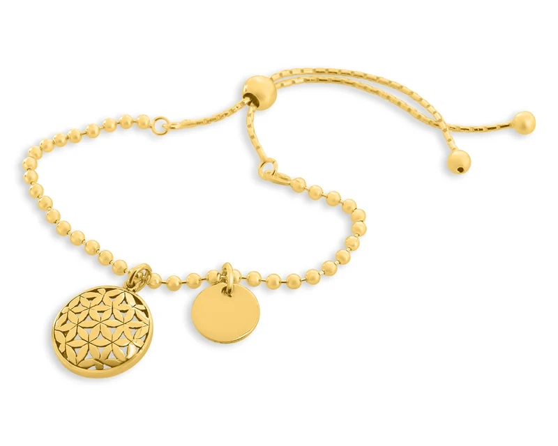ARMBAND MIT KORDEL, LEBENSBLUME VERGOLDET, DAMENSCHMUCK