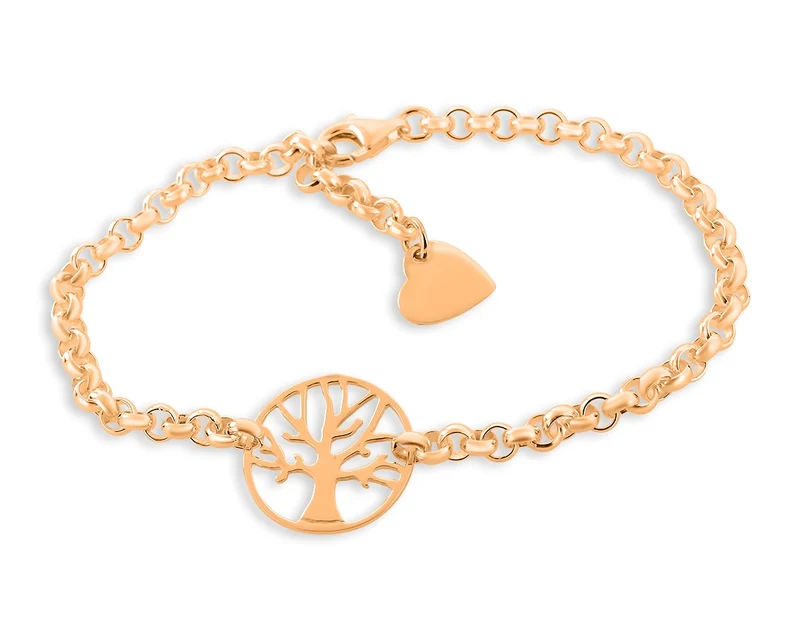 ARMBAND LEBENSBAUM ROSE GOLD DAMEN GESCHENK GEBURT TAUFE HOCHZEIT SCHMUCK
