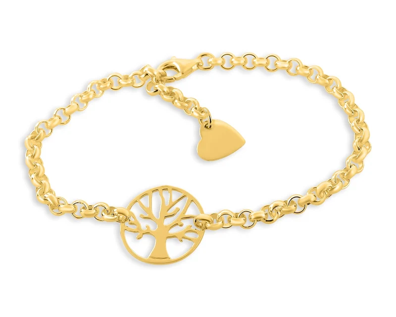 LEBENSBAUM DAMEN ARMBAND GOLD GESCHENK OMA MUTTER ARMBAND MIT ANHÄNGER