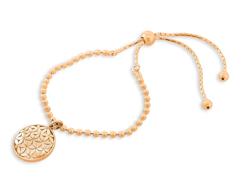 BLUME DES LEBENS, ARMBAND MIT KORDEL, ROSÉ VERGOLDET