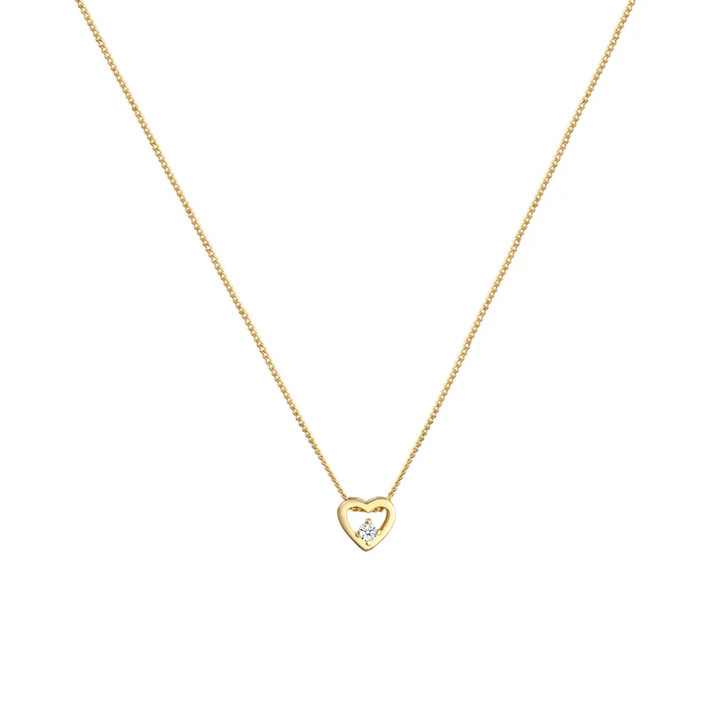Halskette Herz Anhänger | Diamant (Weiß, 0,03 ct)