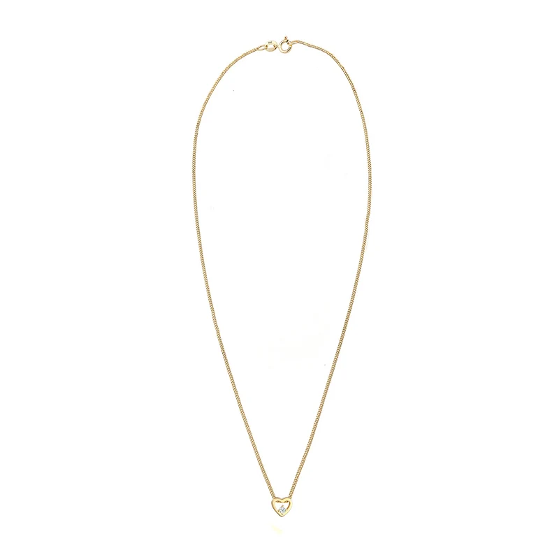 Halskette Herz Anhänger | Diamant (Weiß, 0,03 ct)