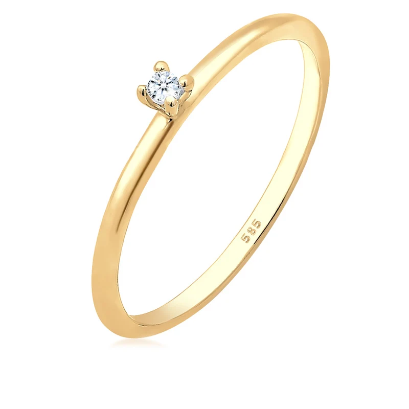 Solitär-Ring | Diamant ( Weiß, 0,015 ct )