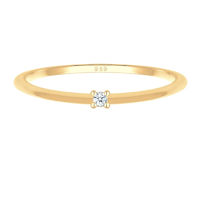 Solitär-Ring | Diamant ( Weiß, 0,015 ct )
