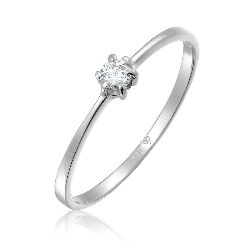 Verlobungsring | Diamant ( Weiß, 0,11 ct )