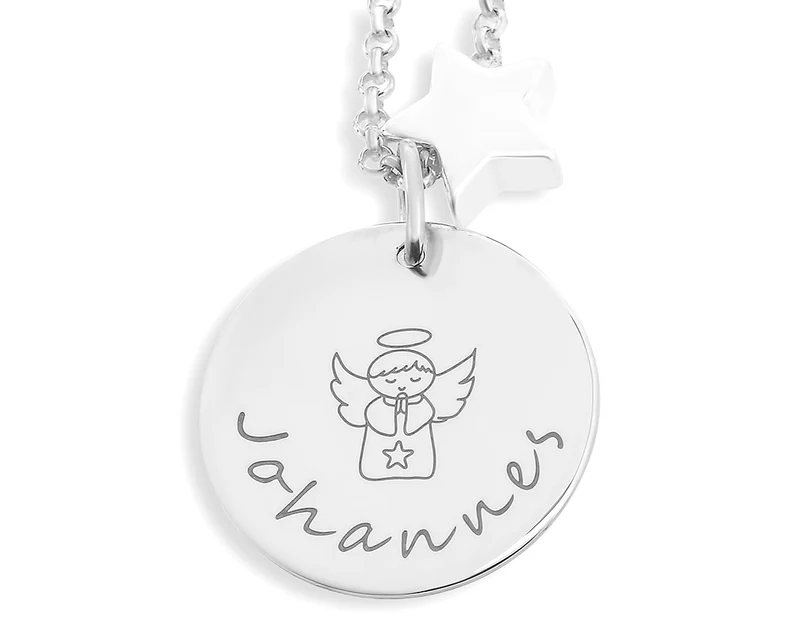 KINDERSCHMUCK MIT NAMEN GEBURT KETTE JUNGE STERN 925 SILBER HALSKETTE