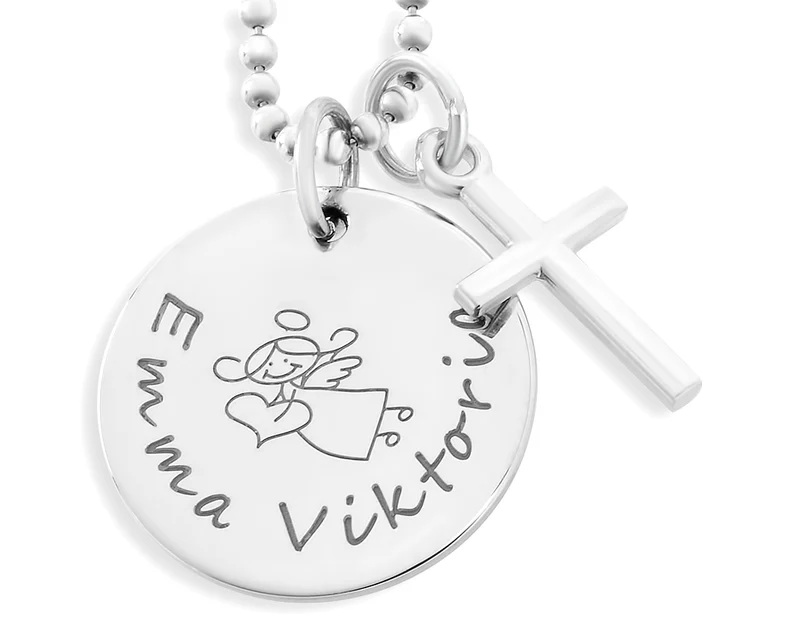 SILBERSCHMUCK, GEBURT, TAUFSCHMUCK, KREUZ, GESCHENK PATENKIND