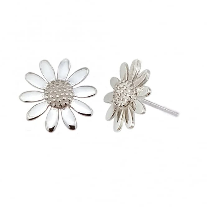 Silver Daisy 15mm Stud Earrings