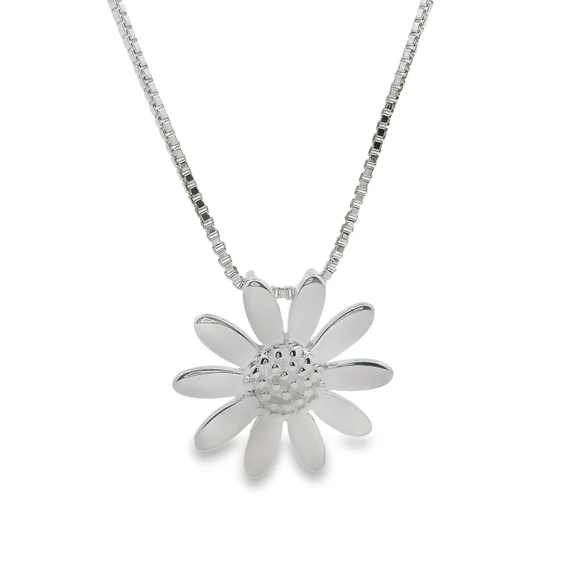 Silver Daisy Pendant Necklace