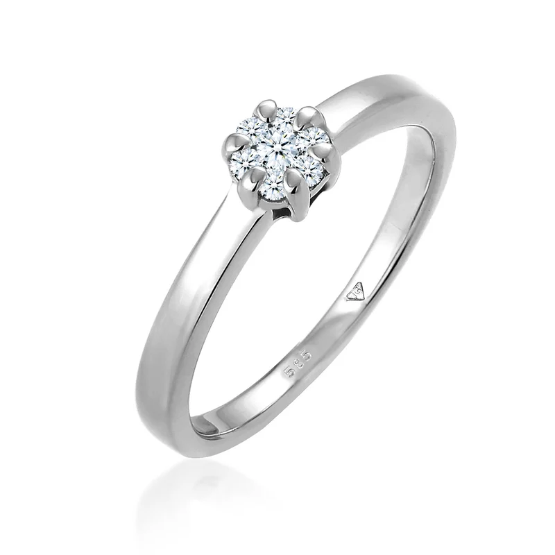 Verlobungsring | Diamant ( Weiß, 0,12 ct )