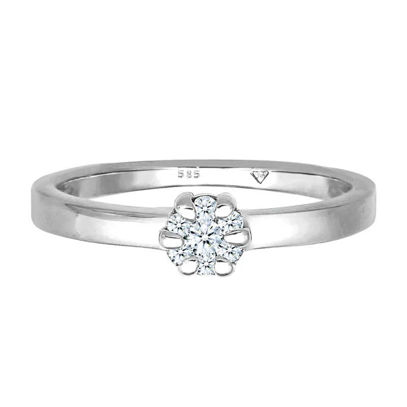 Verlobungsring | Diamant ( Weiß, 0,12 ct )