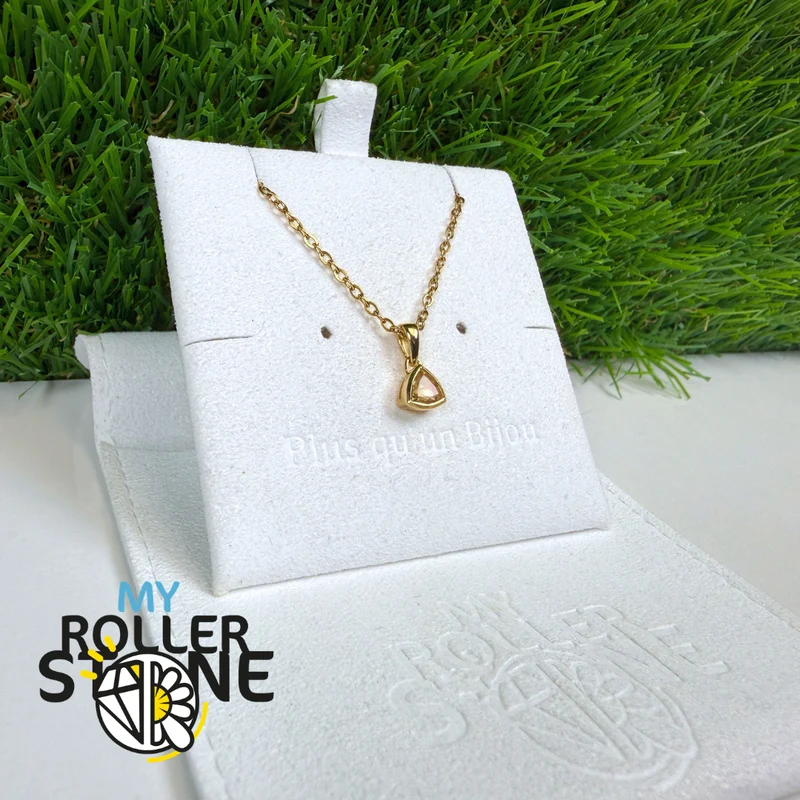 Trillon Citrin Solitär-Anhänger aus 925er Sterlingsilber mit Goldplattierung