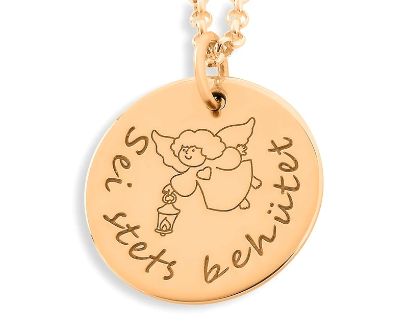 GRAVURKETTE, GESCHENK PATENKIND, ROSÉ VERGOLDET, KETTE ZUR GEBURT