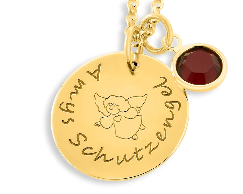 KINDERKETTE GOLD MÄCHEN GRAVUR NAMENSKETTE SCHULANFANG SCHUTZENGEL KETTE