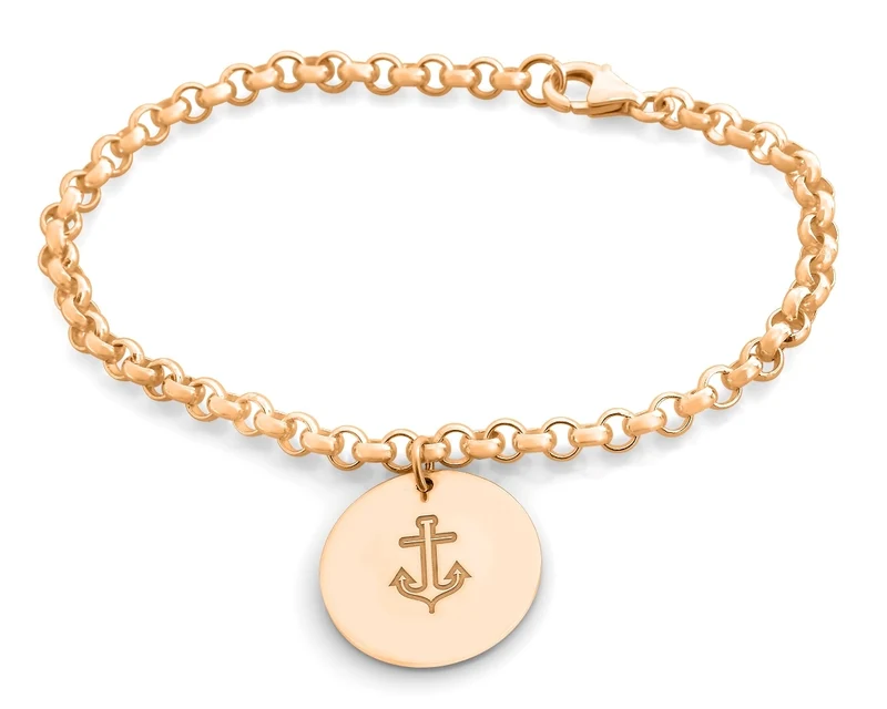 SCHMUCK MIT GRAVUR, ANKER MARITIM ROSÉ VERGOLDET, ARMBAND