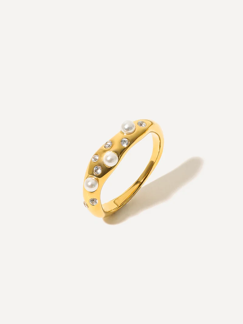 Crystal Pearl Ring