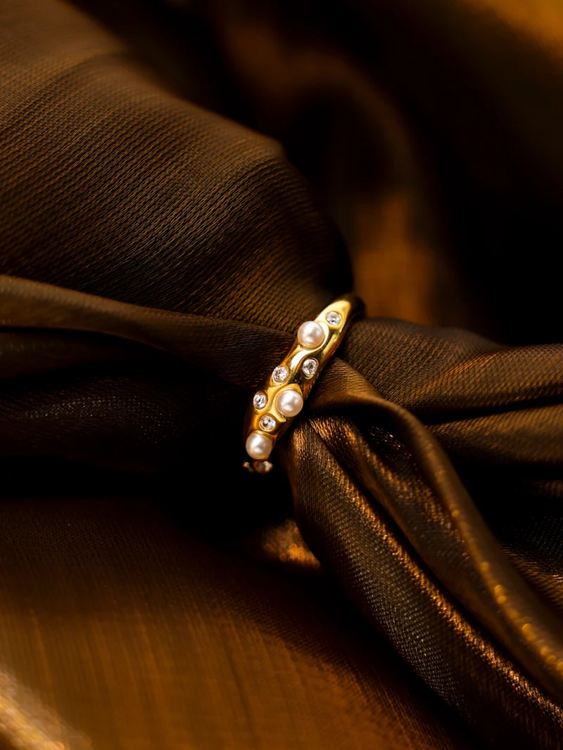 Crystal Pearl Ring