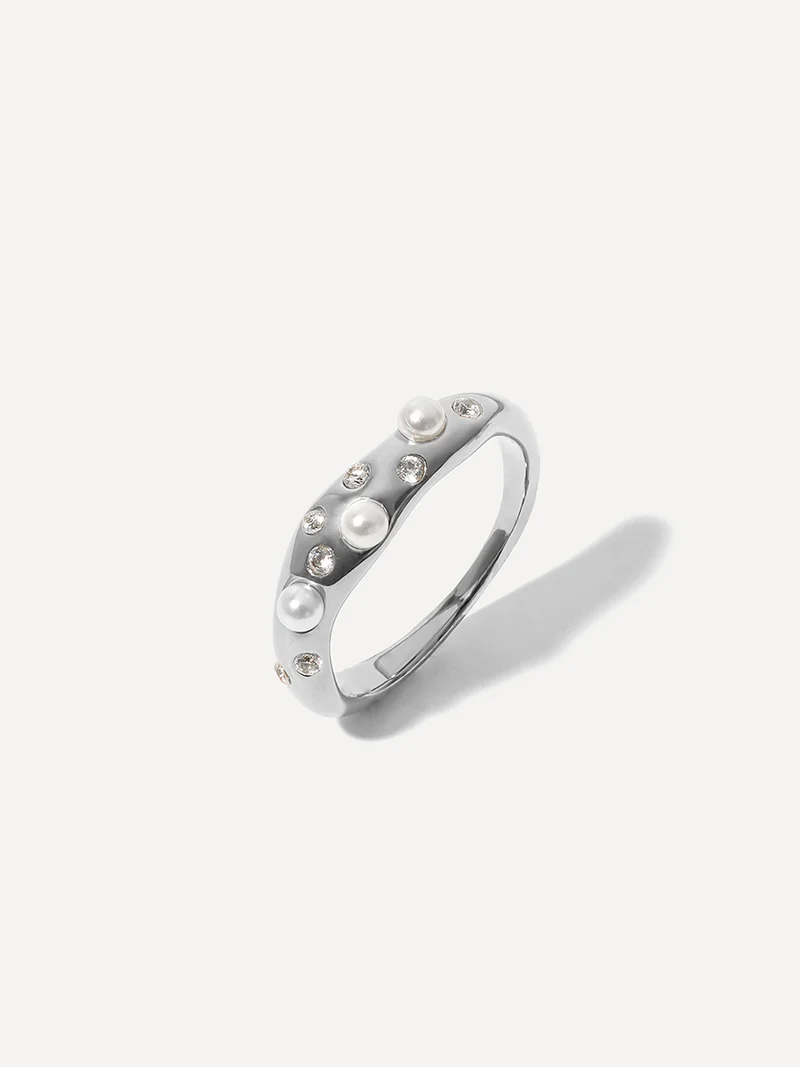 Crystal Pearl Ring