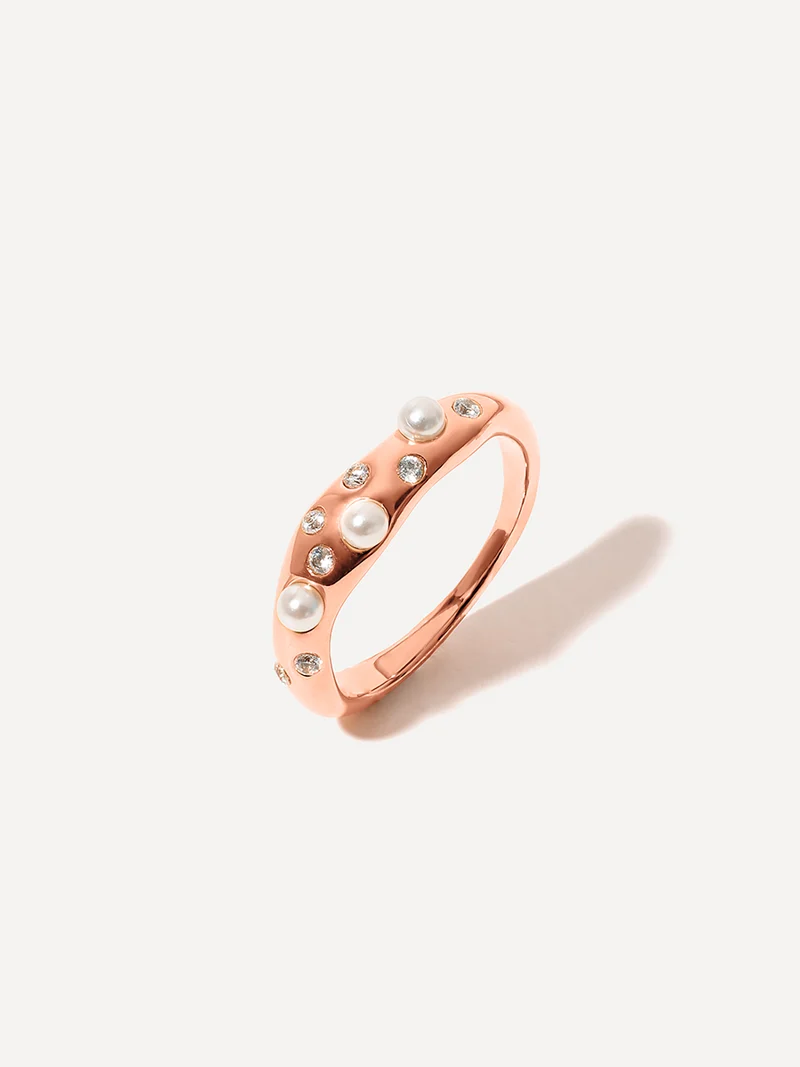 Crystal Pearl Ring
