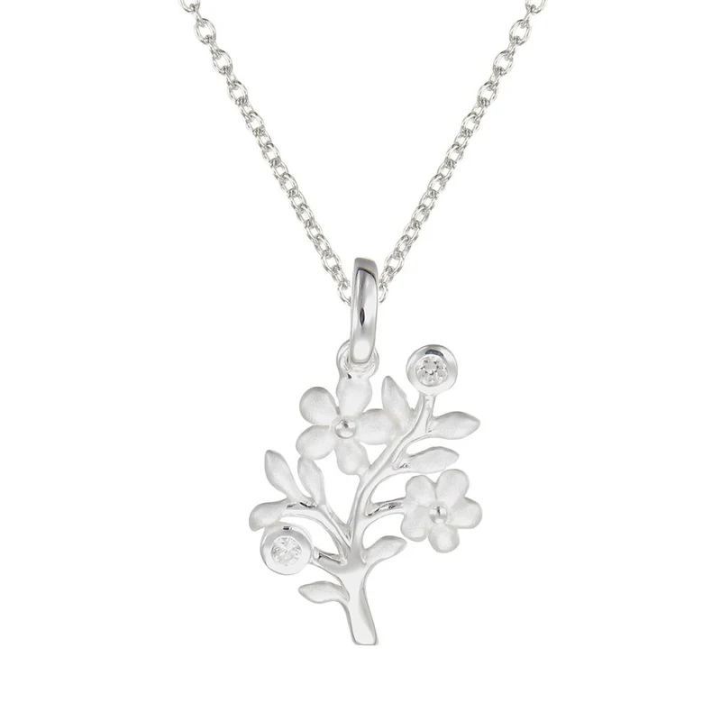 Grace Silver Floral Pendant Necklace