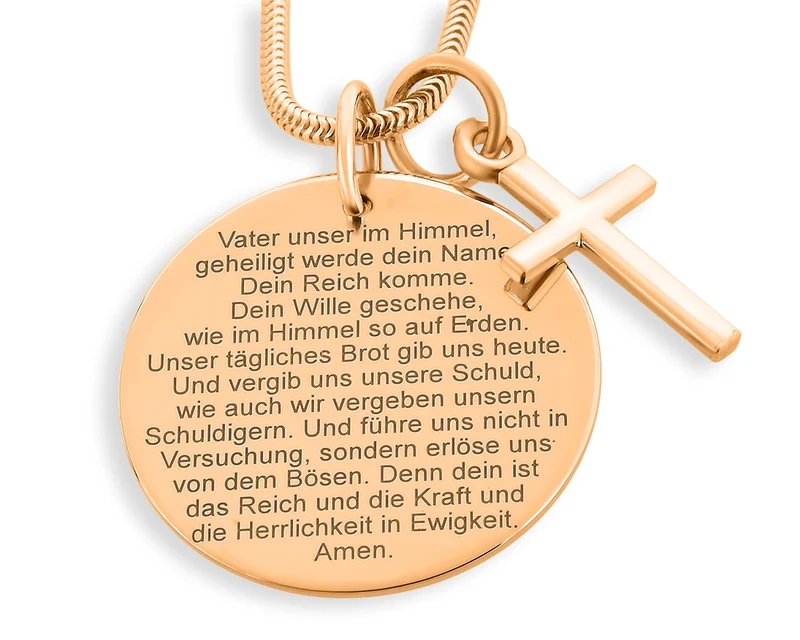 TAUFSCHMUCK MIT GRAVUR NAMENSKETTE TAUFE PSALM ROSÉ VERGOLDET TAUFKETTE