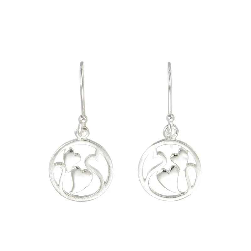Grace Silver Heart Within A Heart Drop Earrings