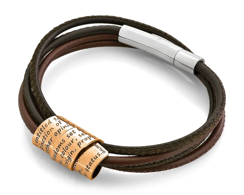 HUMAN RIGHTS, DESIGNER, ARMBAND MENSCHENRECHTE, BICOLOR SCHMUCK