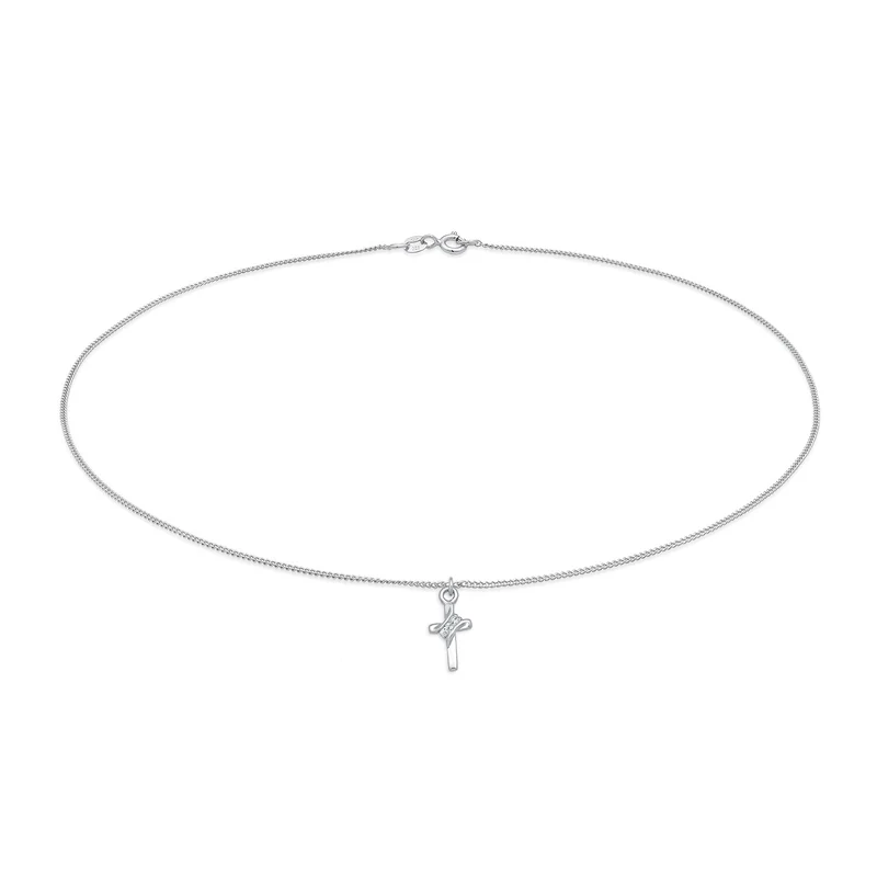 Choker Kreuz | Mit Kristallen von Swarovski® (Weiß)