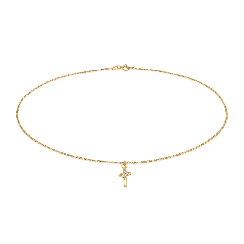 Choker Kreuz | Mit Kristallen von Swarovski® (Weiß)