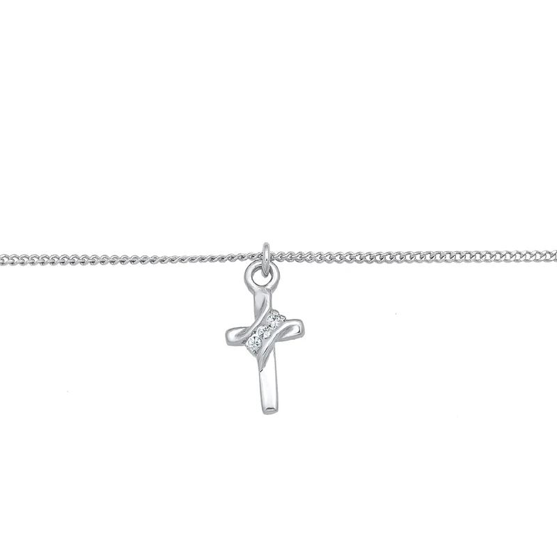 Choker Kreuz | Mit Kristallen von Swarovski® (Weiß)