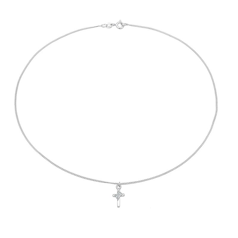 Choker Kreuz | Mit Kristallen von Swarovski® (Weiß)