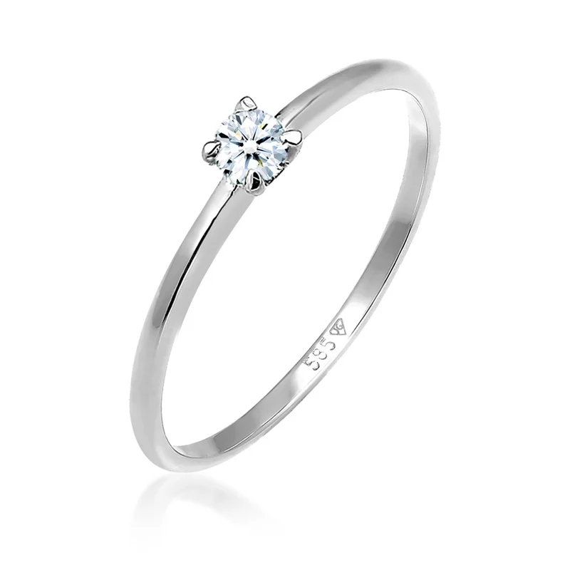 Solitär-Ring | Diamant ( Weiß, 0,06 ct )
