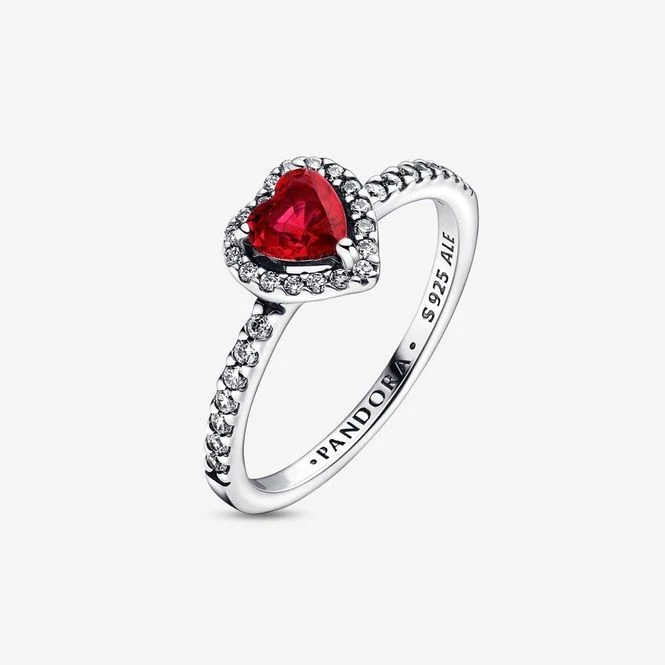 Elevated Red Heart Ring, Size 54