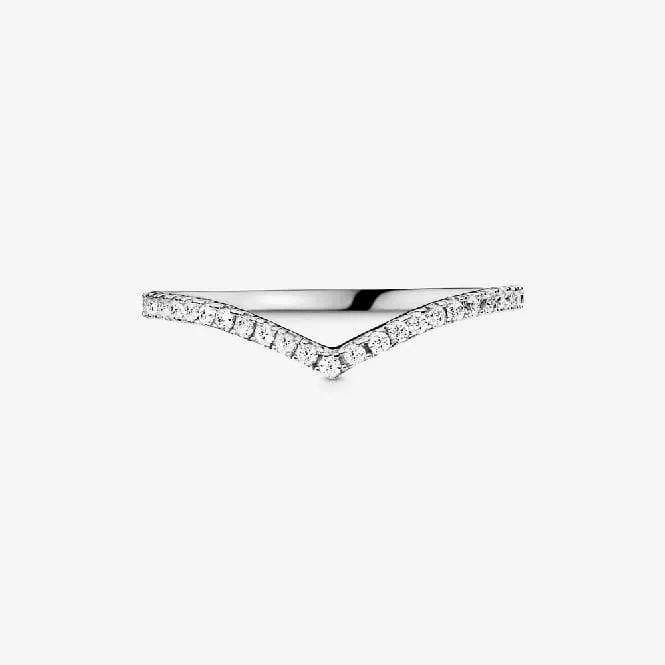 Sparkling Wishbone Ring, Size 44