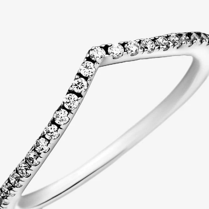 Sparkling Wishbone Ring, Size 44