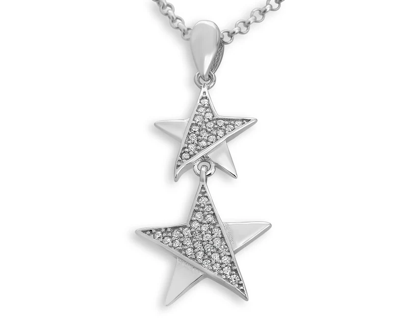KETTE STERNE, DAMENSCHMUCK, HALSKETTE SILBER, 925er SILBER