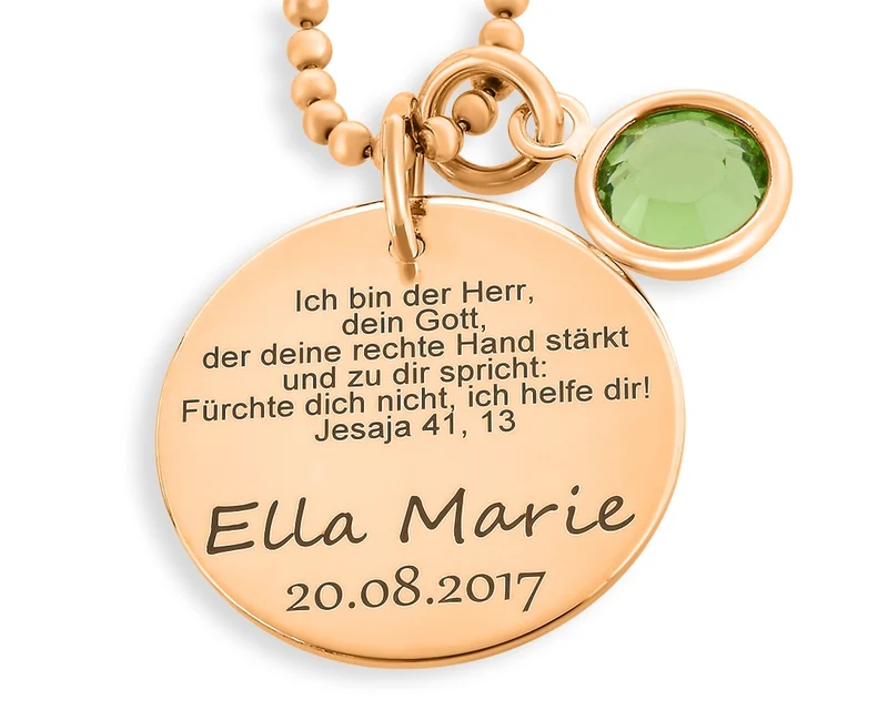 GESCHENK ZUR TAUFE, TAUFSCHMUCK MIT NAMEN, GEBURT, TAUFKETTE GRAVUR