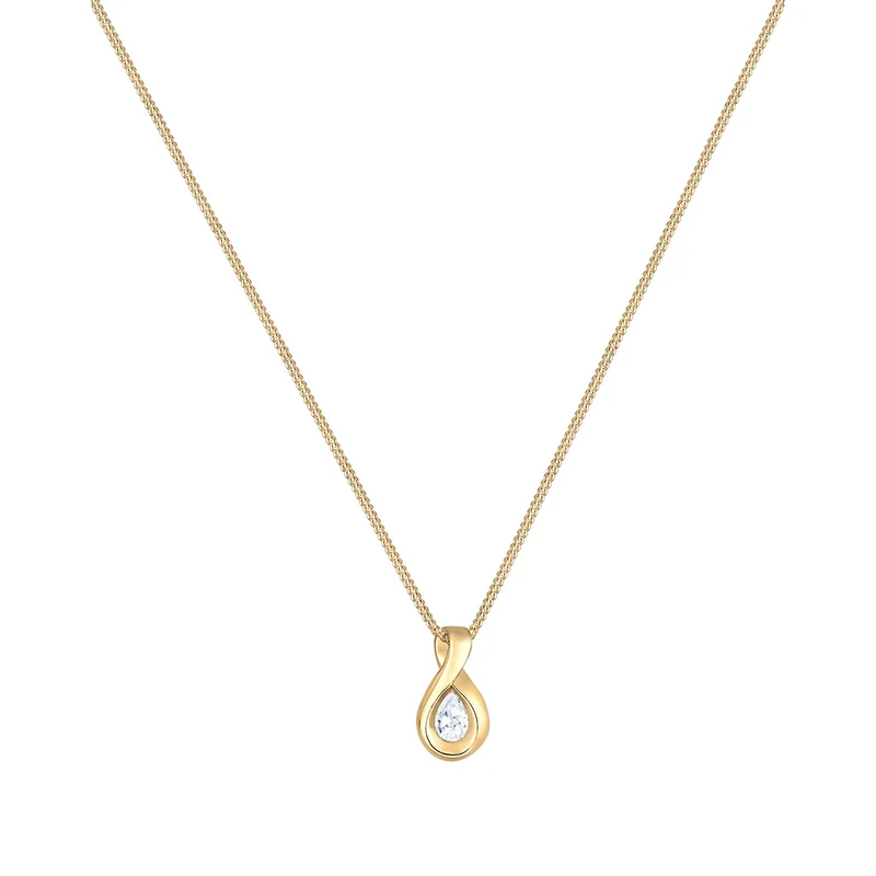 Halskette Infinity Anhänger | Zirkonia (Weiß)