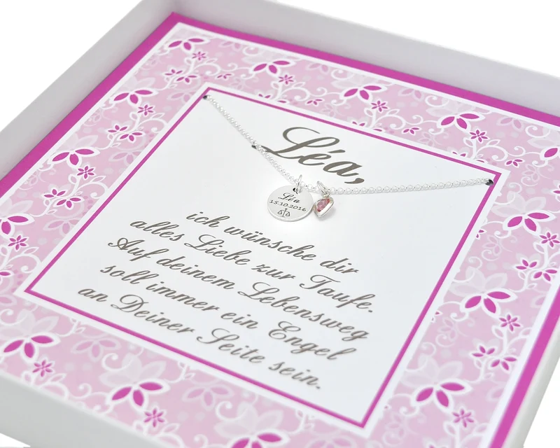 GESCHENKSCHACHTEL, TAUFKETTE, HERZ, PERSONALISIERTE SCHACHTEL,GESCHENK ZUR TAUFE