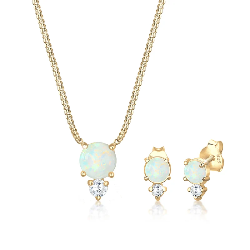 Schmuckset | Opal ( Weiß )