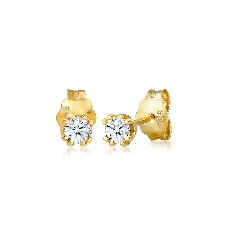 Solitär-Ohrring | Diamant ( Weiß, 0,06 ct )