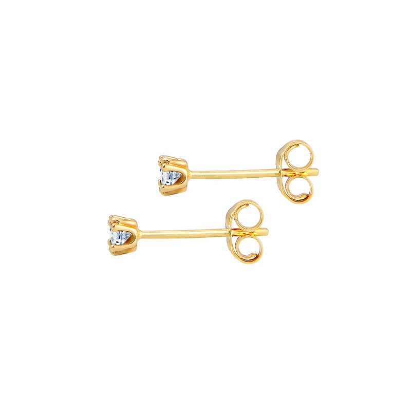 Solitär-Ohrring | Diamant ( Weiß, 0,06 ct )