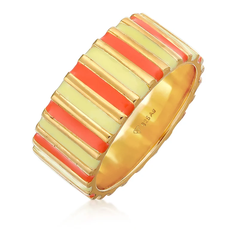 Bandring Rillen | Emaille (Orange)