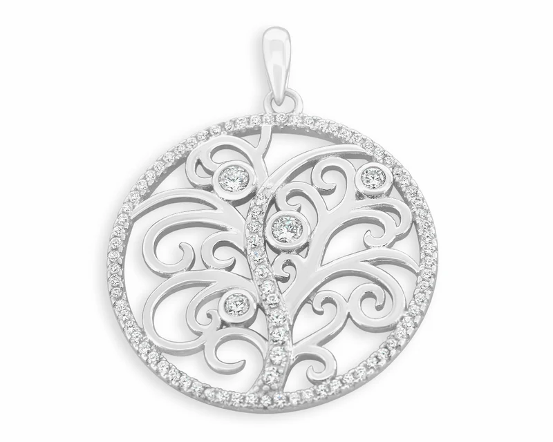 ANHÄNGER BAUM SILBER, KETTENANHÄNGER LEBENSBAUM, 925er SILBER